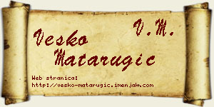 Vesko Matarugić vizit kartica